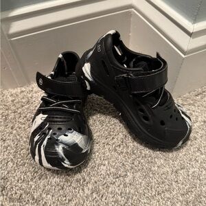 Stride Rite Marbled Black White Summer Shoes Toddler Boy 8T Velcro Slip on